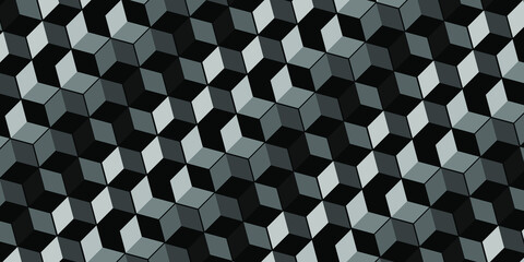Dark black geometric grid background. Modern dark abstract vector texture
