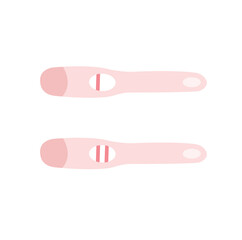 Pregnancy test negative and positive result illustration. Pregnant or not pregnant.