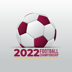 World football cup 2022 with realistic 3d soccer ball