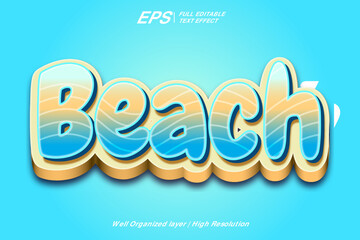 Beach 3d editable text effect