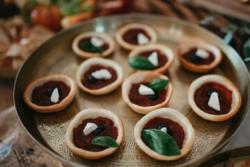 Table top view of spicy food stock photo.