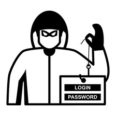 browser hijacker Concept, Theft and Pickpocket vector icon design, White Collar Crime symbol, Computer crime Sign, security breakers stock illustration