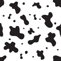 Unlimited vector cow spots texture. Milk  dots wallpaper Cute animal illustration pattern. Print label design
