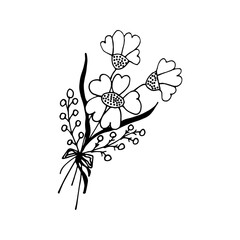 Wildflower Illustration on a white background