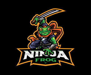 Frog ninja mascot logo design © Fand
