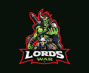 War lord mascot logo design