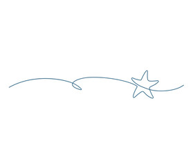 Star. Continuous line art drawing vector illustration.