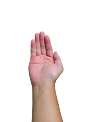 Obraz premium beautiful hand open. Gesture isolated on white background with clipping path.