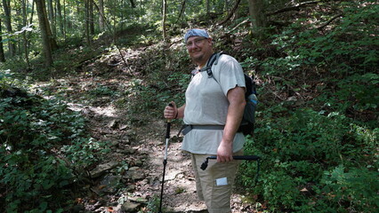Man hiking on a trail