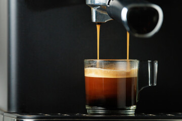 Perfect shot of the espresso shot in a thin layer is the thin, golden-brown to brownish-red layer...