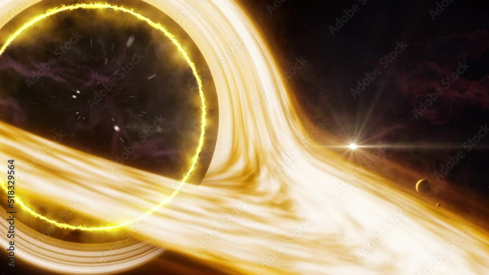 Wall mural black hole and stars and cloud fields in outer space.
