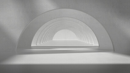 Naklejka premium space for product show in white terrazzo room, 3d rendering. 