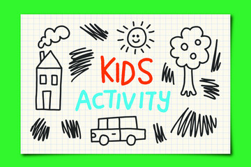 Kids Activity Doodle Background Design