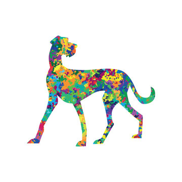 dog illustration wall art digital print