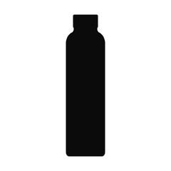 Bottle plastic icon black color isolated on white background for plastic recycling sign, container, water, alcohol, beer, lemonade. 10 eps