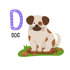 Illustration Isolated Animal Alphabet Letter D-Dog