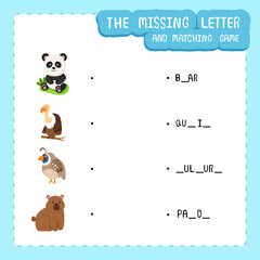 The missing letter and matching game