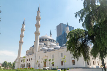Great Mosque of Tirana or Namazgah Mosque in Tirana, Albania. - obrazy, fototapety, plakaty