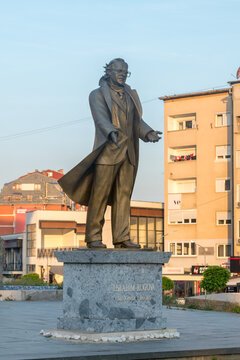 Pristina, Kosovo - June 5, 2022: Statue of prominent Kosovo Albanian political leader, Ibrahim Rugova.