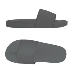 Grey man slippers. vector illustration