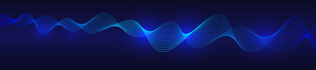 blue wave dynamic lines with glowing dots bokeh style geometric design background shapes presentation