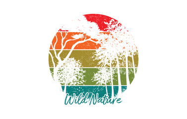 Wild nature outdoor adventure graphic vector