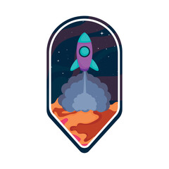 space badge with rocket