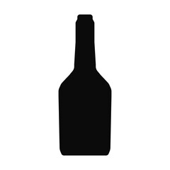Bottle icon black color isolated on white background for plastic recycling sign, container, water, alcohol, beer, lemonade. 10 eps