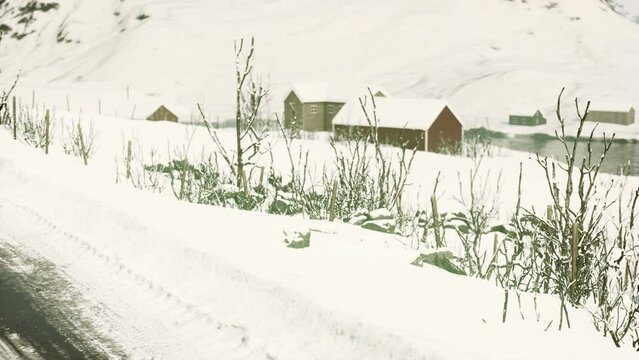 small wooden houses in Norway