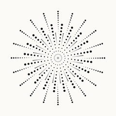 Obraz premium radial Halftone pattern background. Abstract concentric dotted backdrop. Halftone design element for various purposes.