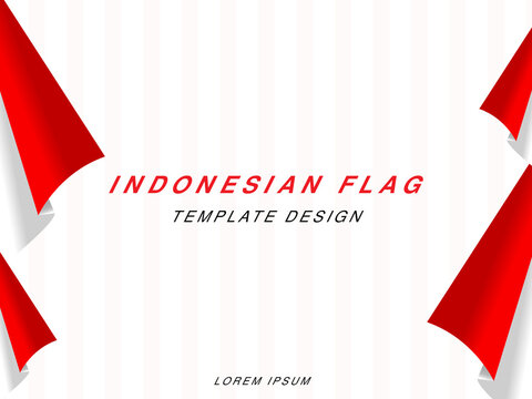 Indonesian flag template design with red white gradient color concept. Republic of Indonesian independence day. Republic of Indonesian anniversary. 17 August of social media banner template design.	