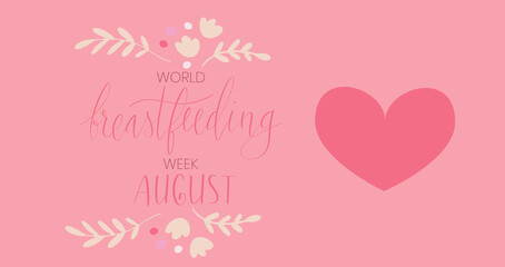 World breastfeeding week August handwritten lettering template.