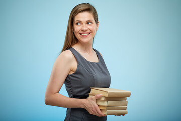 Smiling woman isolated portrait