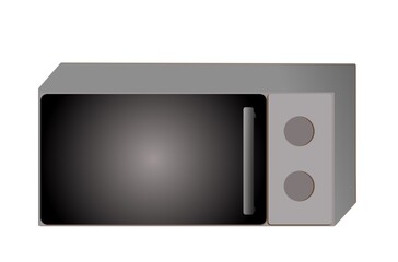 Microwave with grey color in white background