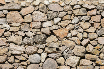 Gray stone wall background. Rockwall texture