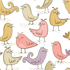 Seamless pattern with little birds. Seamless pattern made with vector illustrations of little birds.