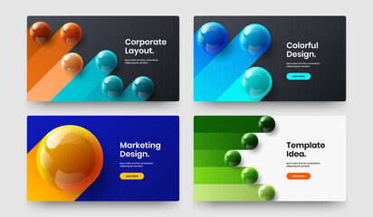 Amazing 3D balls brochure layout collection. Abstract cover vector design template composition.