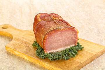 Delicous pork cured meat isolated