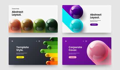 Colorful brochure vector design template composition. Multicolored realistic spheres catalog cover concept collection.