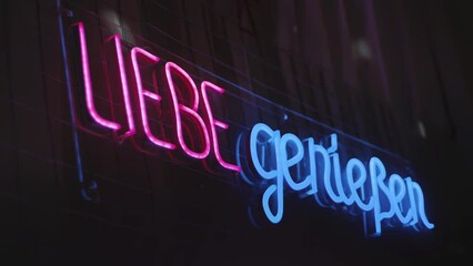  Neon sign banner background slow motion.