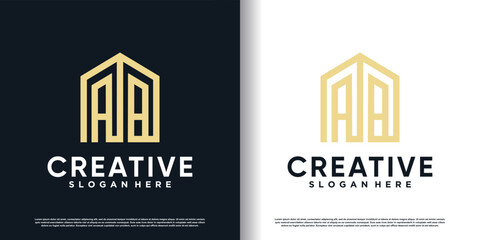 Letter logo AB with modern concept Premium Vector