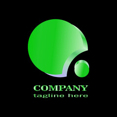 green trendy shape modern logo design - obrazy, fototapety, plakaty