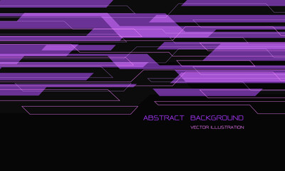 Fototapeta premium Abstract purple cyber geometric overlap on black with blank space for text design modern luxury technology futuristic background