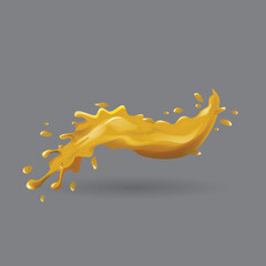 Yellow or orange color juicy realistic splash.