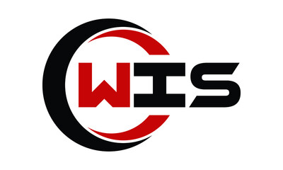 WIS swoosh three letter logo design vector template | monogram logo | abstract logo | wordmark logo | letter mark logo | business logo | brand logo | flat logo | minimalist logo | text | word | symbol - obrazy, fototapety, plakaty