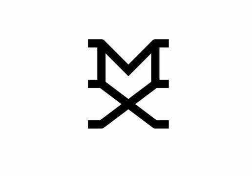 MX xmm m x monogrzm logo isolated on white background