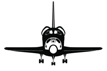 Space Shuttle front view isolated on white background. Vector illustration.