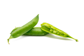 green peas vegetable bean isolated on white background