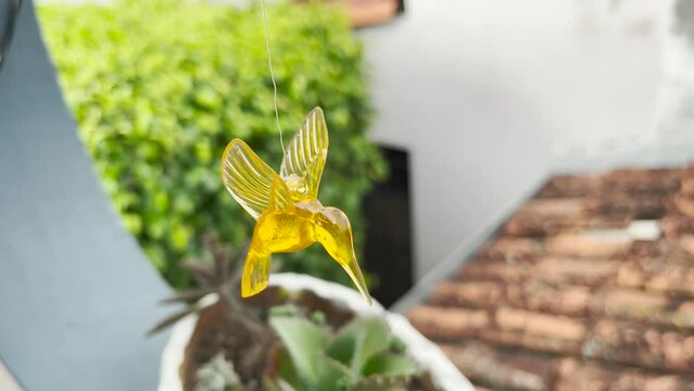 hummingbird wind chime. Hanging garden ornament. Wind chimes in the shape of a hummingbird. decorative garden accessory. Wind party.