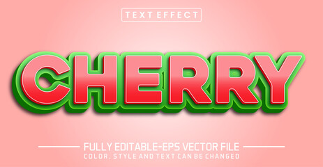 Fototapeta na wymiar Cherry Text Effect - Editable 3D Text Style